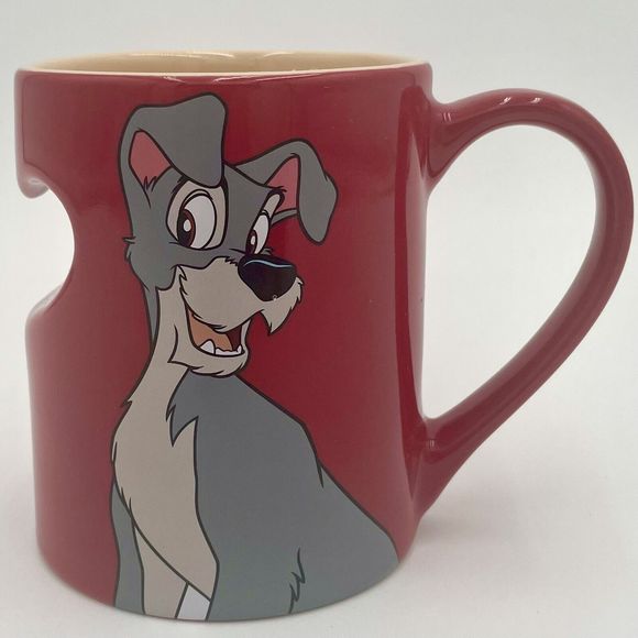 Disney Other - Disney Lady And The Tramp Red Coffee Cup Mug Tramp Half Only Red Heart